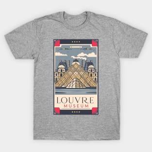 A Vintage Travel Art of the Louvre Museum in Paris - France T-Shirt